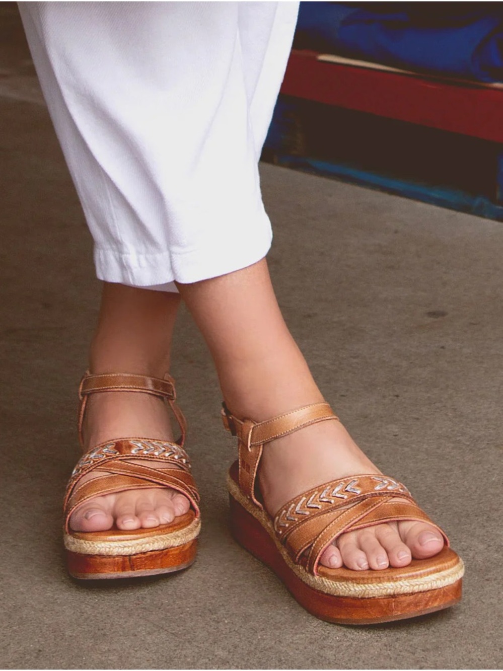 Bed Stu Necessary Platform Sandal in Tan Rustic Leather NEW - Picture 4 of 11